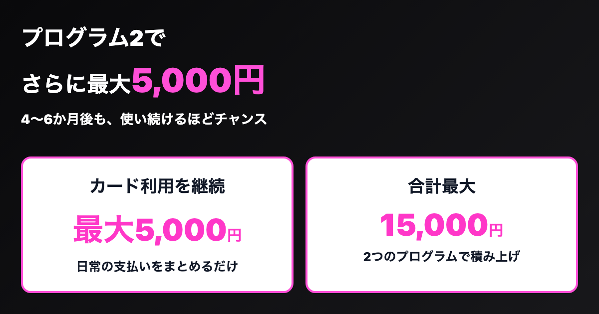 ライフカード プログラム2 キャッシュバック内訳